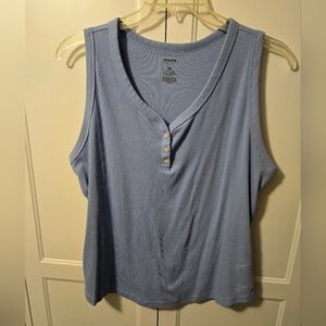 Sonoma Women's Light Blue Ribbed Tank Top Size 2X
